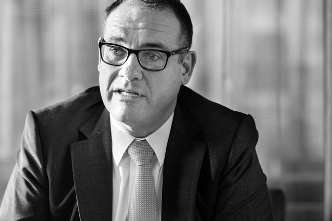 A picture of Beat Hauenstein giving the interview.