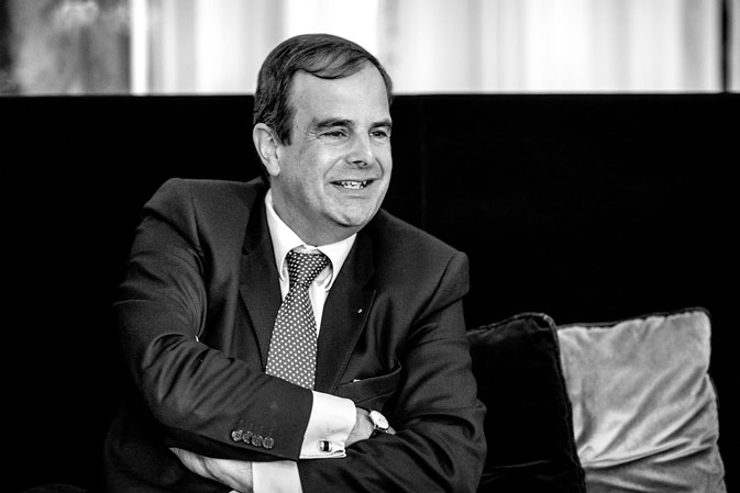 A picture of Gerhard Pfister giving the interview.